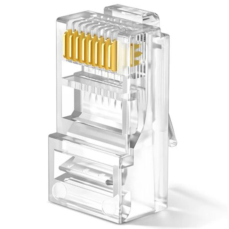 ADEGBO-تحسين كابل شبكة RJ45 المكونات المعيارية 8 دبوس كريستال التوصيل لمحول الكمبيوتر