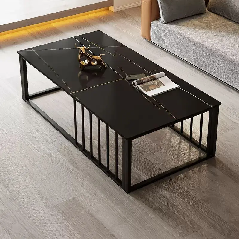 

Rock slab light luxury coffee table Modern home commercial simple office Living room tea table Small apartment Kung Fu tea table