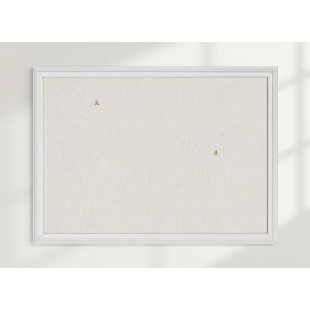 لوحة إعلانات من الكتان للمزرعة مقاس 24 × 18 بوصة بإطار خشبي أبيض للمكتب والفصول الدراسية وديكور المنزل
