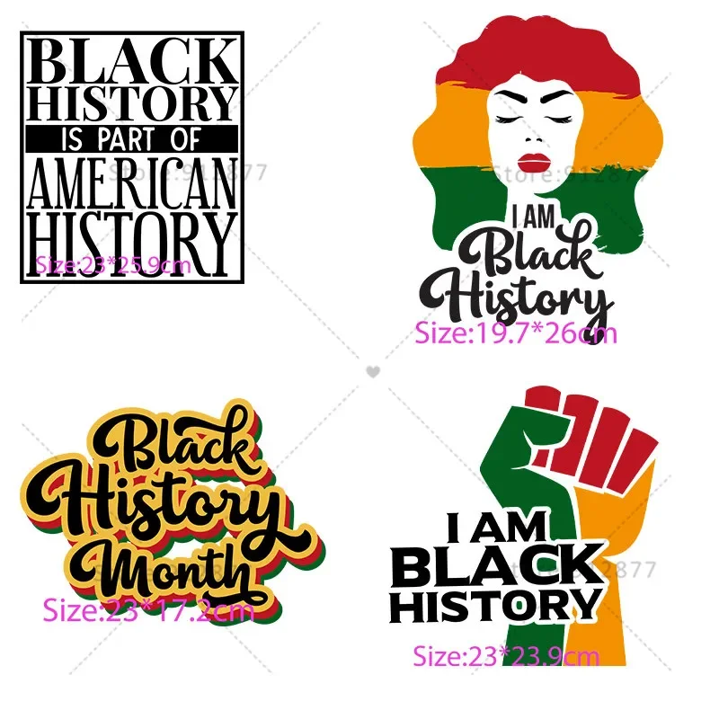 Ready to Press Transfers Black History is American History Month My History Is Strong woman Sexy Lips DTF Print parches