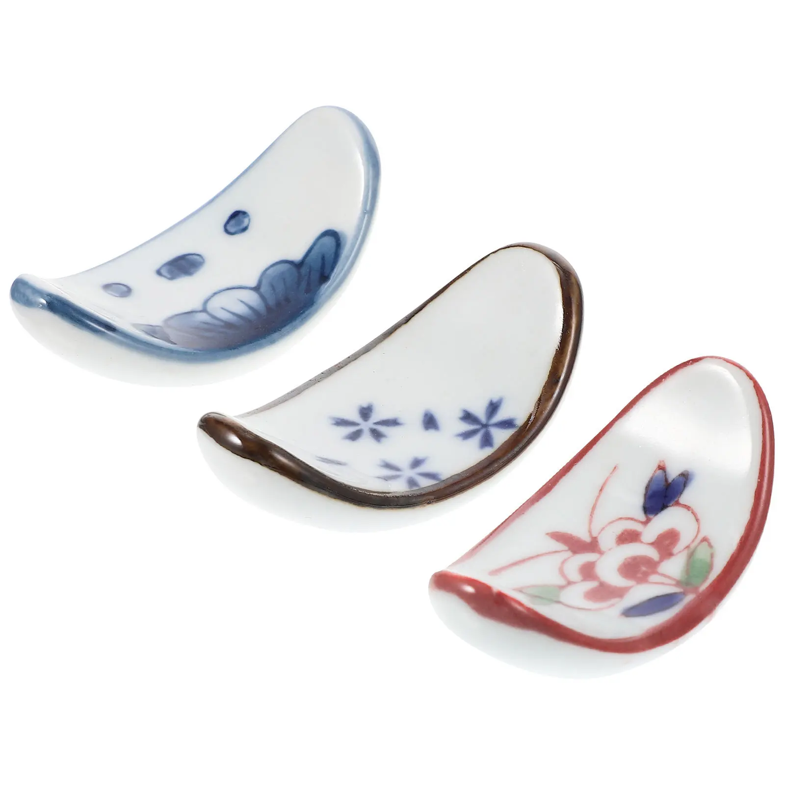 

3Pcs Ceramic Chopstick Holder Japanese Style Rest Stand for Spoons and Chopsticks Easy Clean Kitchen Supplies Decor