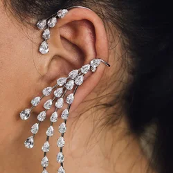 Stonefans Bohe Crystal Rhinestone Ear Cuff NO Piercing Jewelry Wrap Stud Clip Earrings for Women Girl Trendy Earrings Jewelry
