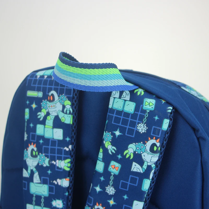 Austrália smiggle original crianças mochila meninos robô azul profundo ombro mochila kawaii 3-7 anos sacos de modelagem 14 polegada