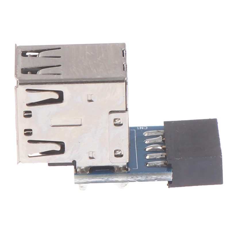 Hot! 1Pcs 9-pin Motherboard to Dual USB 2.0 Connector Black Motherboard To 2 Ports Usb 2.0 A Female Internal Header Adapter 15g