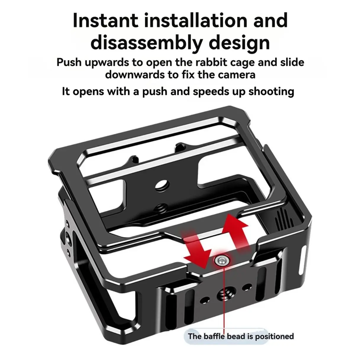N05R Aluminum Alloy Full-Coverage Camera Cage Protective Frame for AKASO Brave8 Action Cameras.