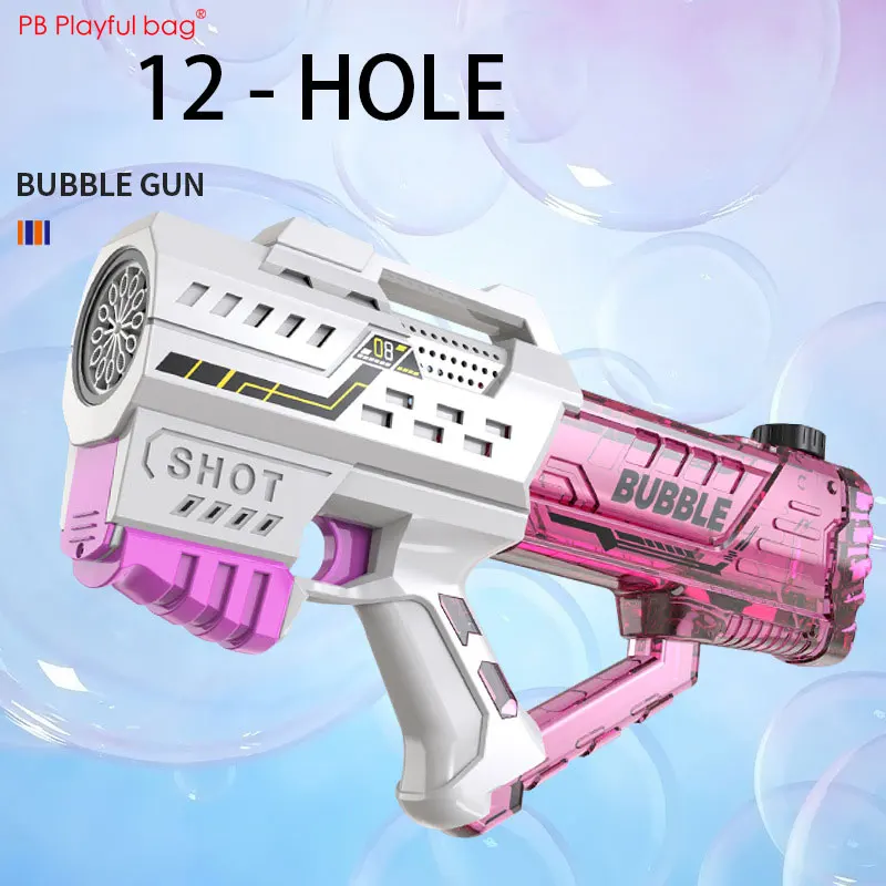 Children Hand Held Bubble Gun Full Automatic 12-hole Electric Bubble Machine Child Toys Gifts AC169