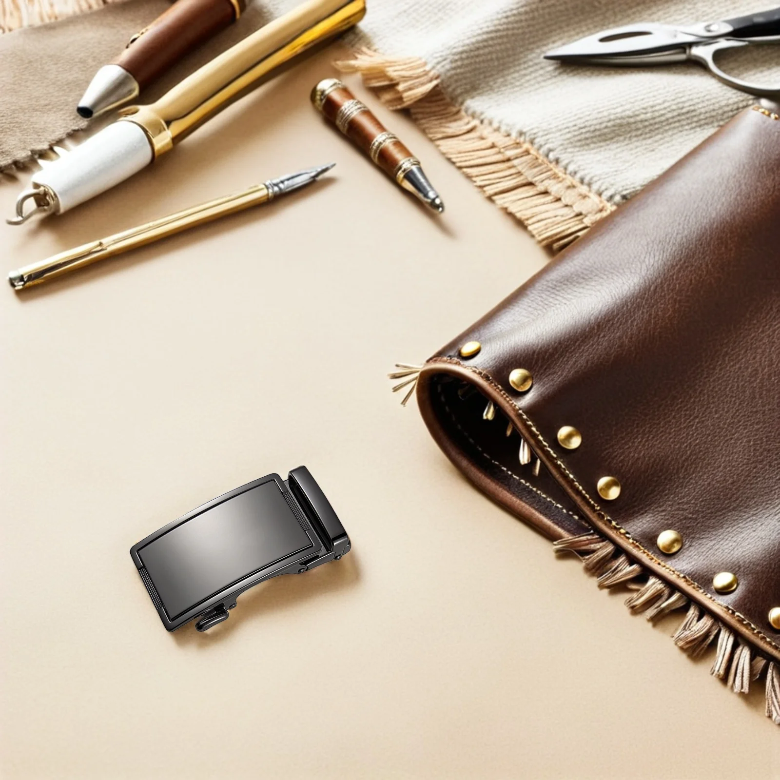 Adjustable Ratchet Belt Buckle Black Zinc Alloy Lock for 1 38 Inch Men's Slide Straps Secure Comfortable Fit