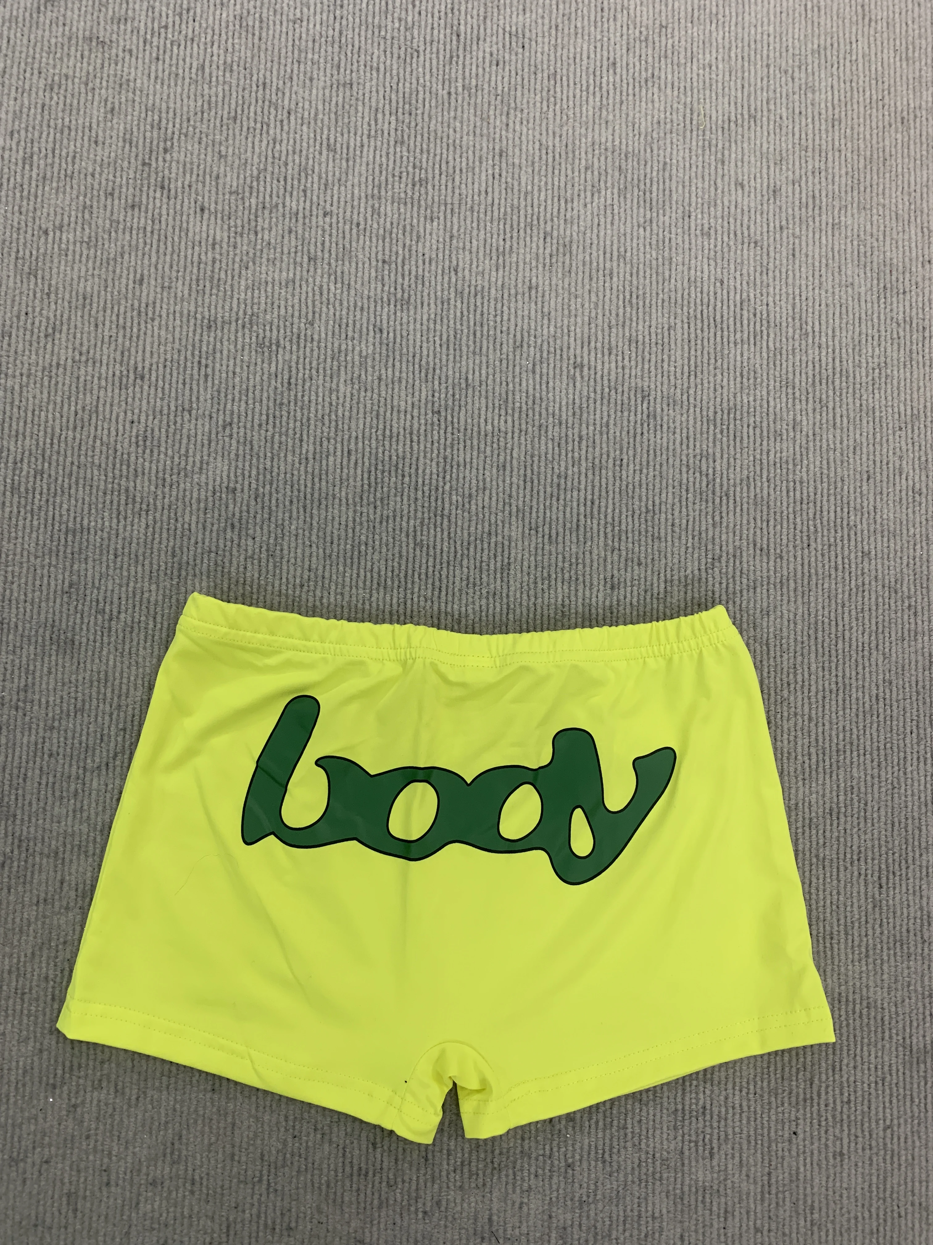 Coquette Neon Green Half Zip Short Sleeve Set Women With Letter Print Detail For Daily Wear And Street Outfit view 6