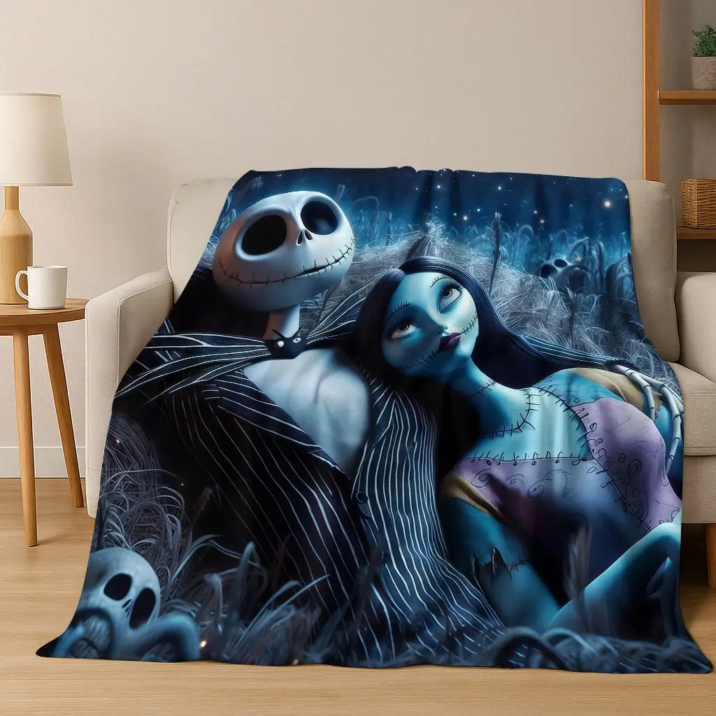 2026 New The Nightmare Before Christmas Jack Cartoon Flannel Blanket,Warm and Cozy Soft Throw Blanket for Home Bedroom Bed Sofa
