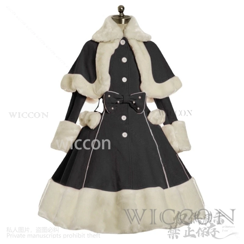 2024 Christmas Cos Costume Dress Retro European Princess Style  Performance Windproof Warm Waist Soft Suit For Girls Customized