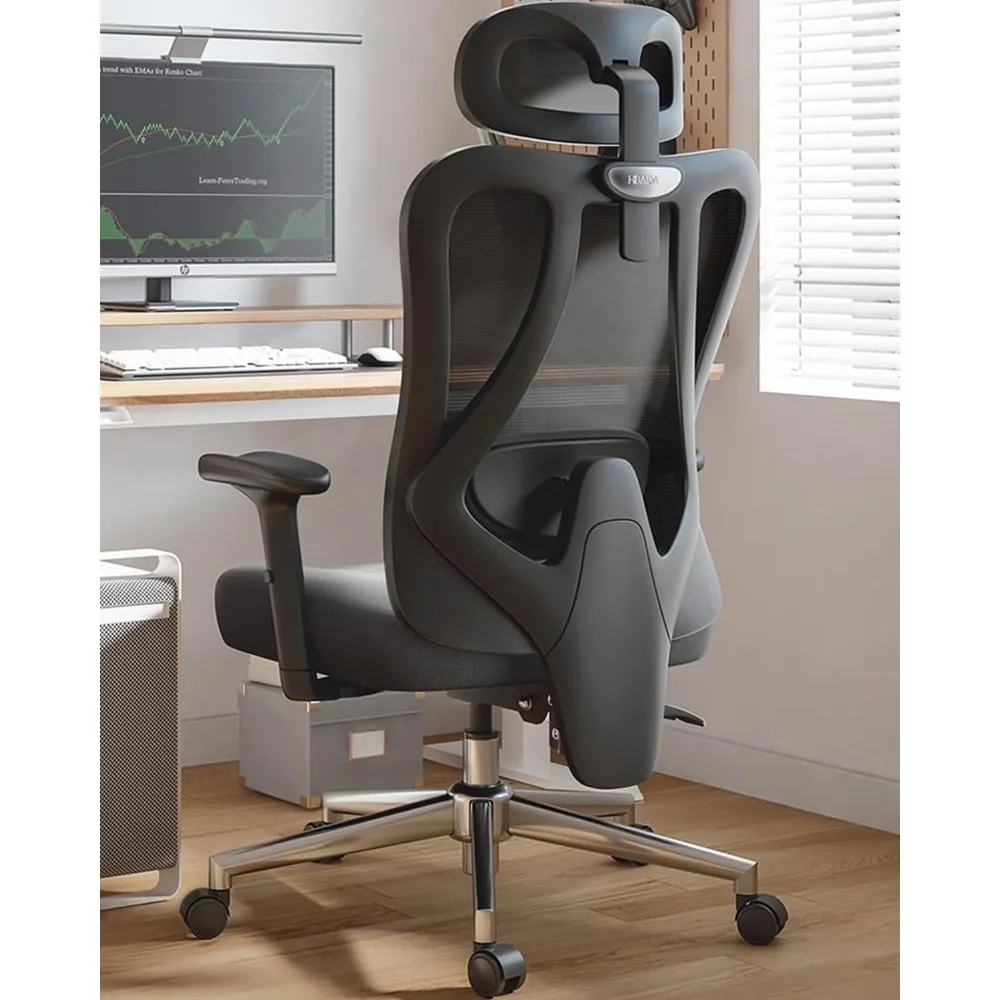 Silla de oficina ergonómica P3 con soporte Lumbar ajustable 2D, sillón de oficina con reposacabezas y reposabrazos ajustables, 145 °