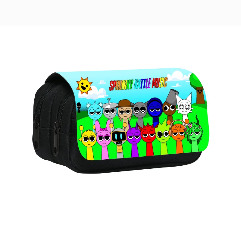 مقلمة Sprunki حقيبة أقلام مدرسية كلاسيكية للطلاب تخزين كبير للطلاب صندوق أقلام رصاص هدية مدرسية للأولاد والبنات أفضل هدية