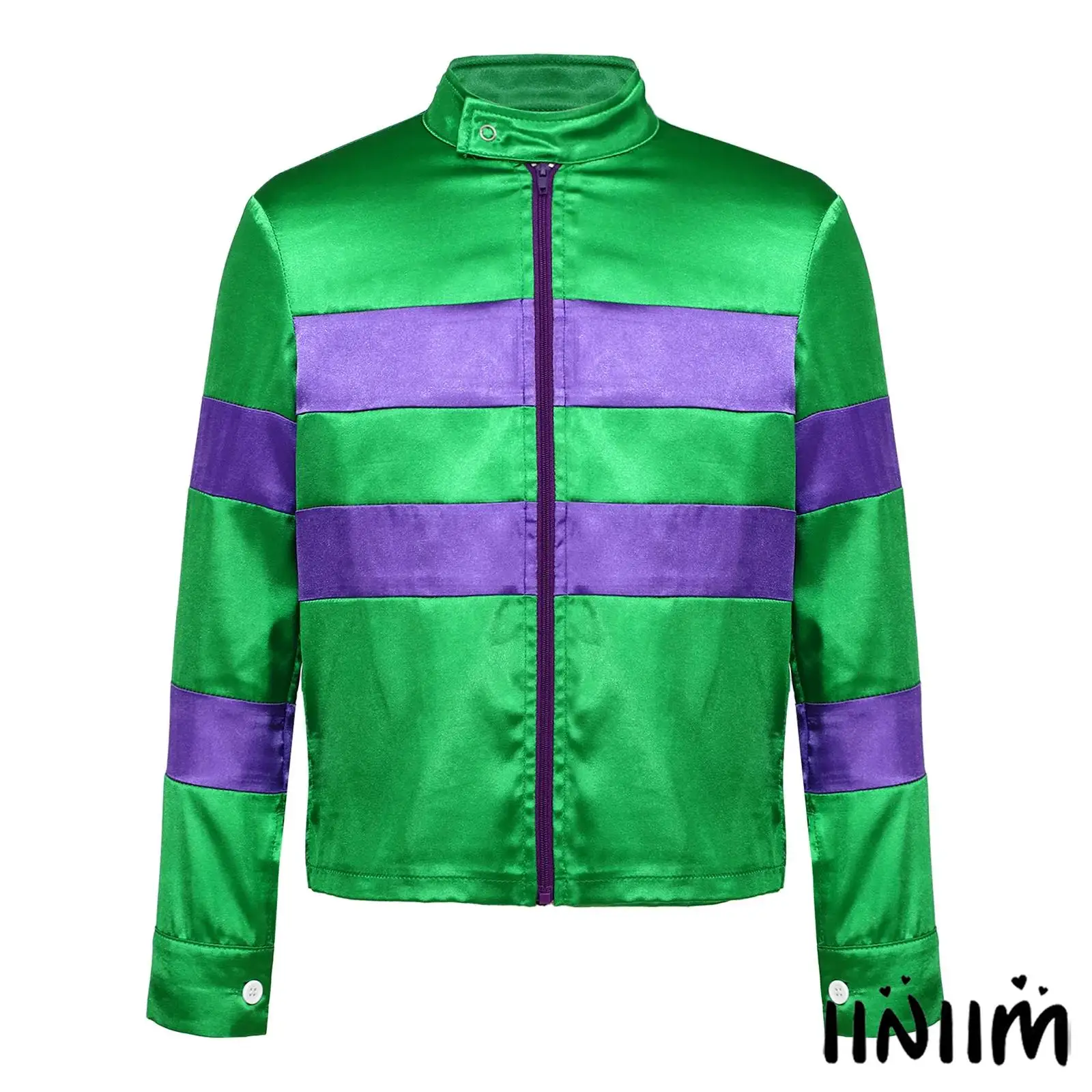 

Kids Fashion Horse Racer Outfit Long Sleeve Color Block Zip-Up Jacket Complete Riding Costume for Halloween Carnival Events