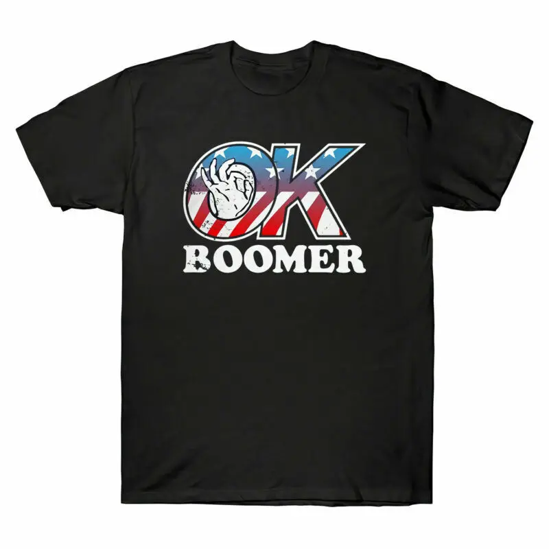 Okay, Boomer America Flag Vintage Men's Short Sleeve T-Shirt Black  Tee