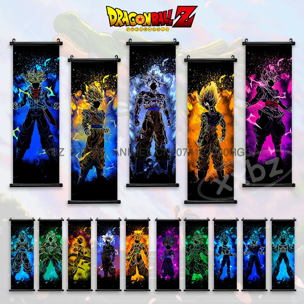 Dragon Ball Scrolls Pictures Goku Home Decoration Saiyan Hanging Paintings Wall Art Prints Latest Bedroom Classic Anime Posters