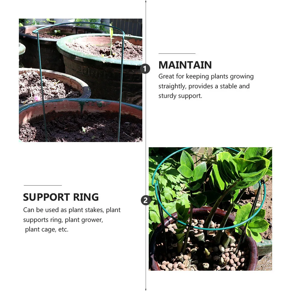 4 قطعة إطار دعم النبات نصف دائري دائم حديقة تعريشة بوعاء زهرة تسلق قفص النبات دعم لزنبق الطماطم Clematis