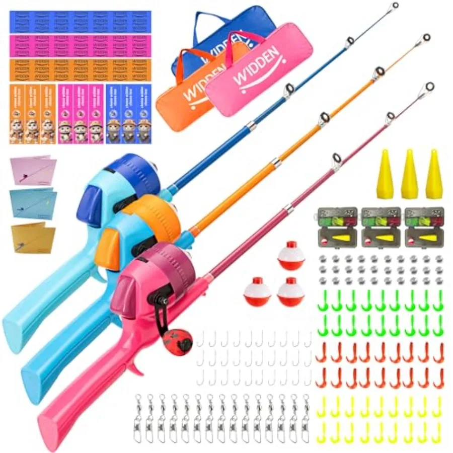 

Fishing Pole, Telescopic Fishing Rod, Toddler Collapsible Fishing Rod and Reel Combo with Tackle Box, Fishing Line, Bobber, and