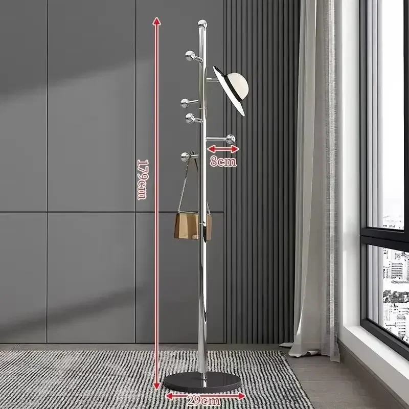 for Hanger Standing Coat Racks Dress Hanger Shelf Living Room Furniture Light Luxury Floor Coat Rack Stainless Steel Simple