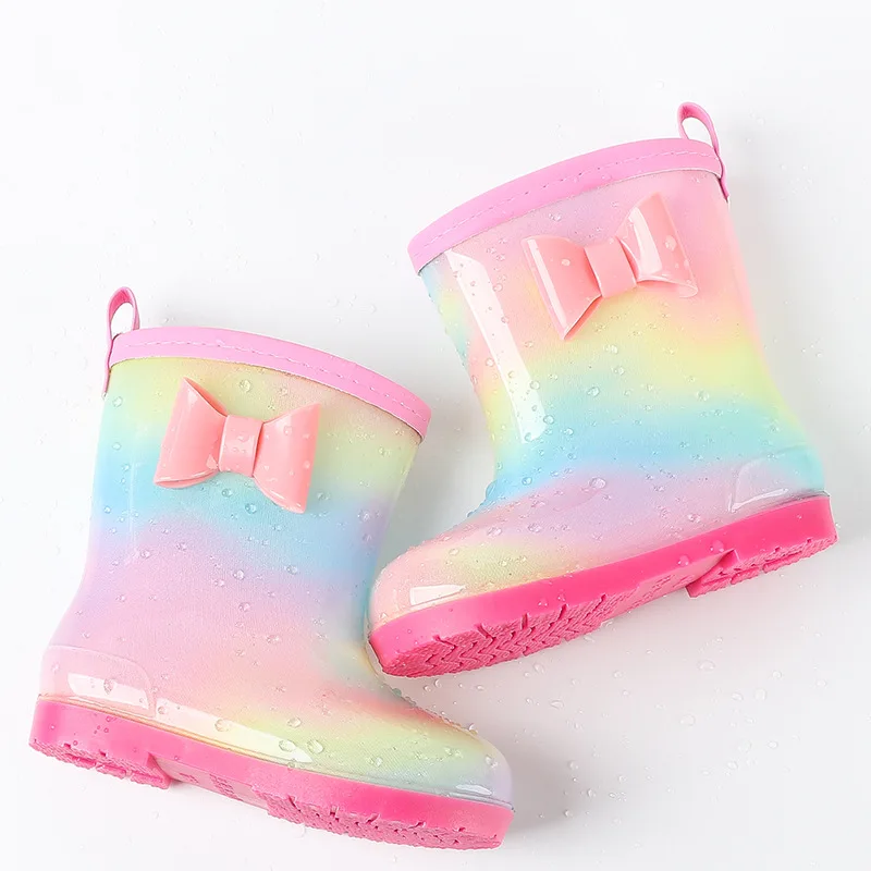 Boy Girl Mid-calf Waterproof Rain Boots Baby Non-slip Soft Rubber Soles Kids Children Outdoor Casual Water Shoes Gardening Shoes