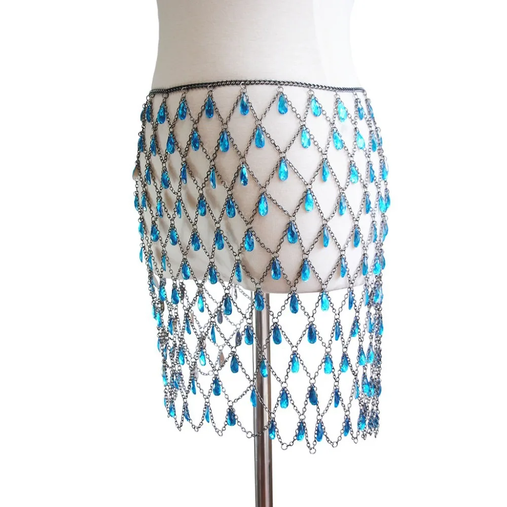 NewMulti-layer Water Drop Sexy Body Chain Hollow Jewel Pendant Waist Chain Accessories