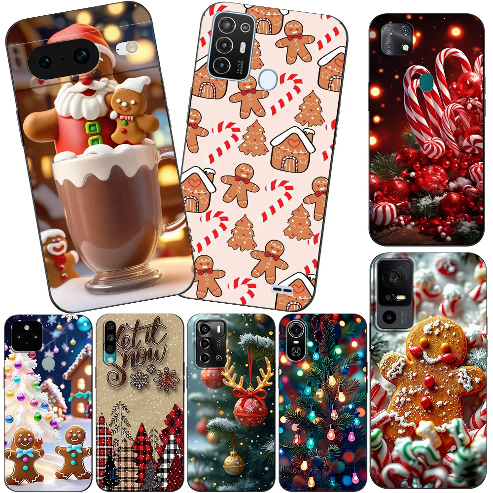 Black Tpu Case For ZTE blade A3 A5 A7 2019 A31 lite plus A51 A71 A7S V2020 L210 L8 smart vita 2022 v30 Romantic Christmas