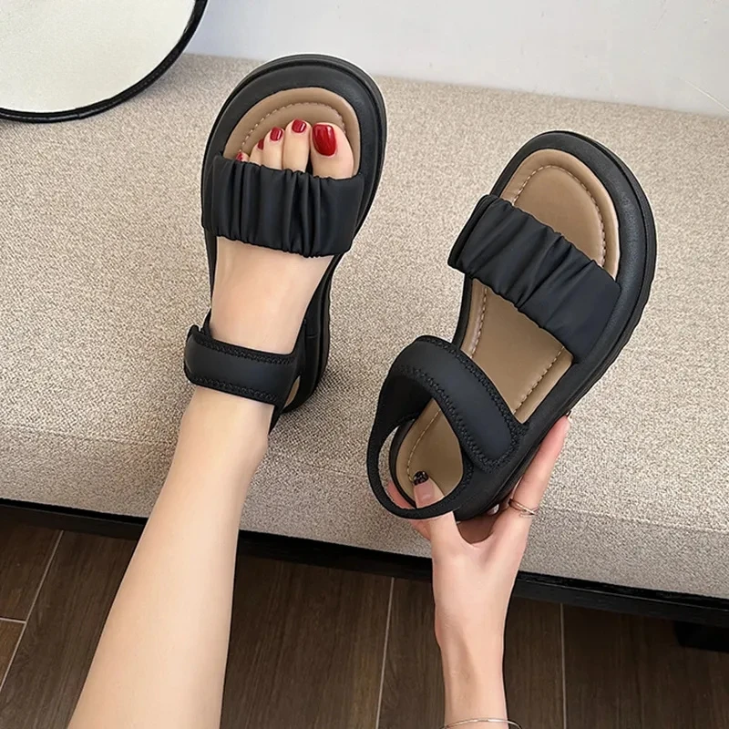 Summer Fashionable Casual and Comfortable Girls\' Elegant and Cute Open-toe Wear-resistant Beach Thick-soled Non-slip Sandals