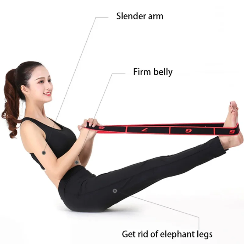 Digital Marked Resistance Band Elastic Pull Rope Yoga Fitness Training Strap for Adults Kids Latin Dance Exercise Workout