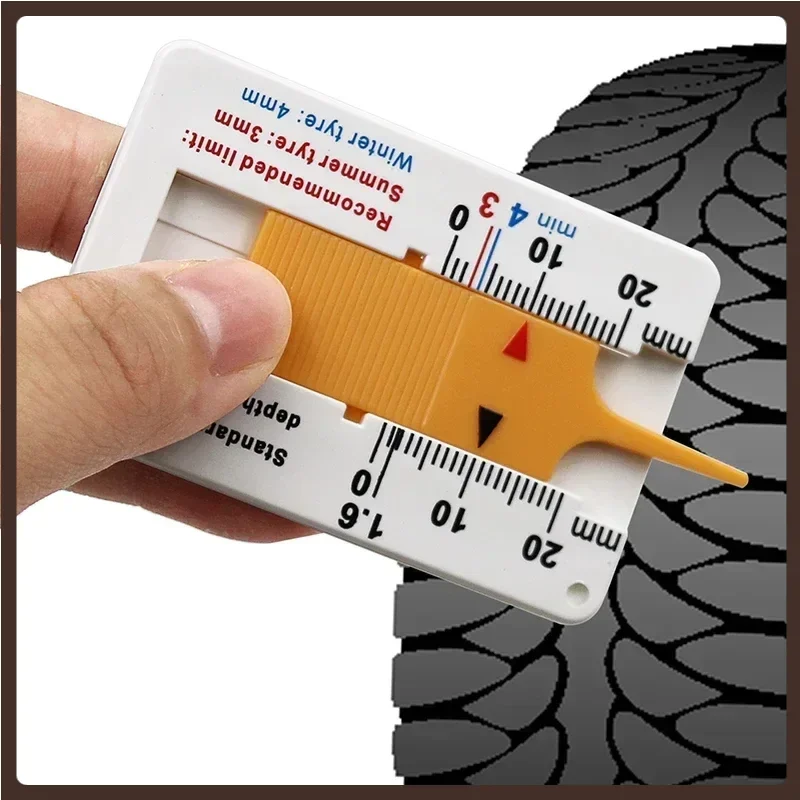 Car Wheel Tire depth gauge 0-20mm Tyre Tread Depthometer Depth Indicator Gauge Gage Motorcycle Trailer Van Measure Tool TXTB1