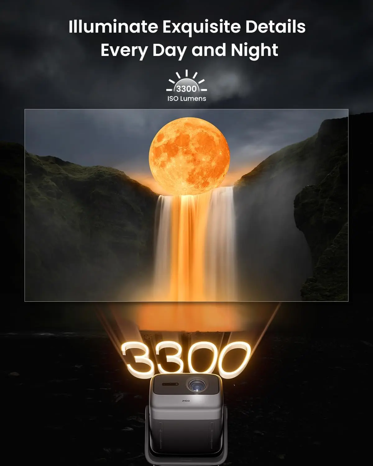 4K Projector 3300 Lumens Google TV Netflix Auto Screen Fit HDR10 3D Home Theater Dolby Digital