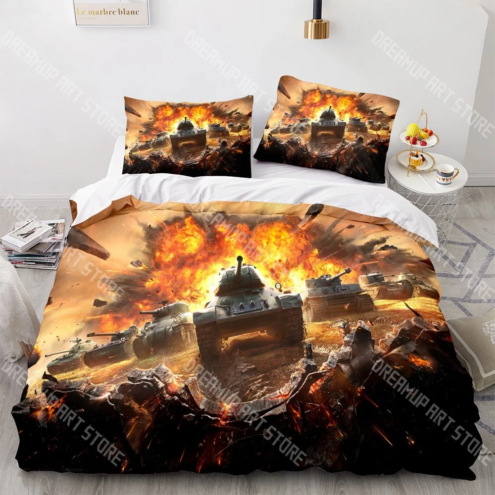 Fashion World Tanks Bedding Set Single Twin Full Queen King Size Bed Set Kids Bedroom Duvetcover Sets Bed Sheet Set