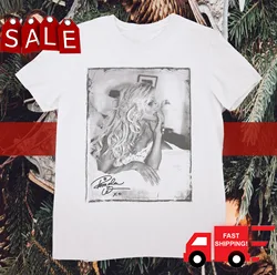 Retro Photo PAMELA ANDERSON SIGNATURE Tshirt Classic Short Sleeve White S-5XL UT