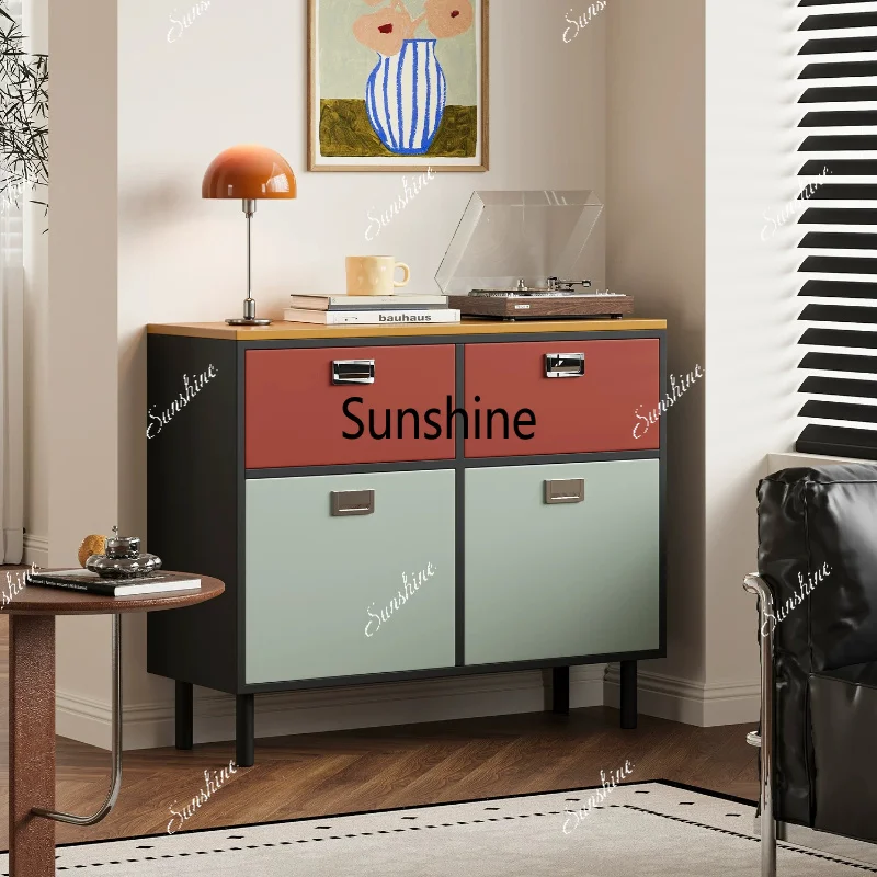 Modern contrasting color chest small apartment household multi-scene decorative cabinet storage cabinet
