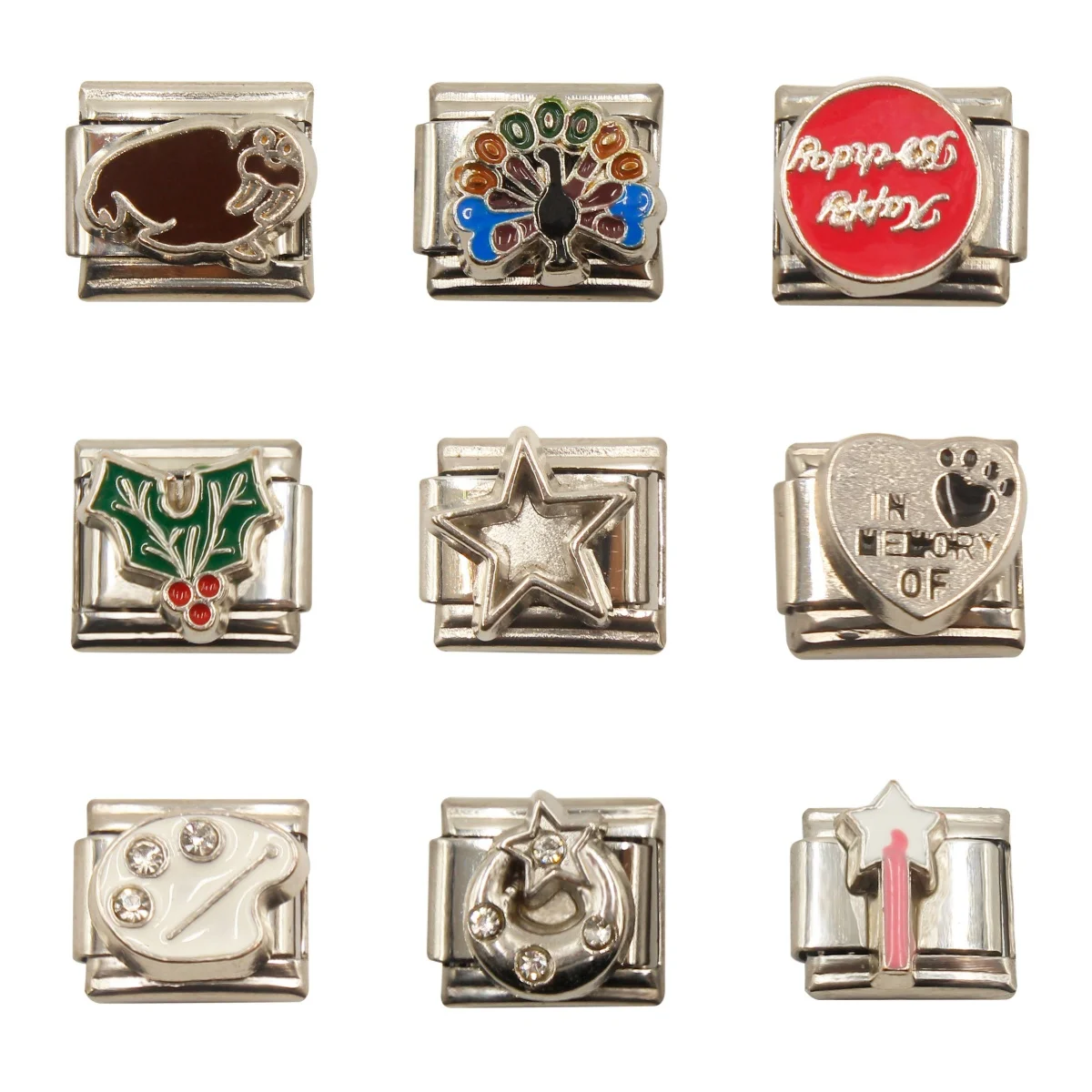 2024 New Dolls Palette Pack Italian Link Charms (fits 9mm Stainless Steel Bracelet) Jewelry Making DIY
