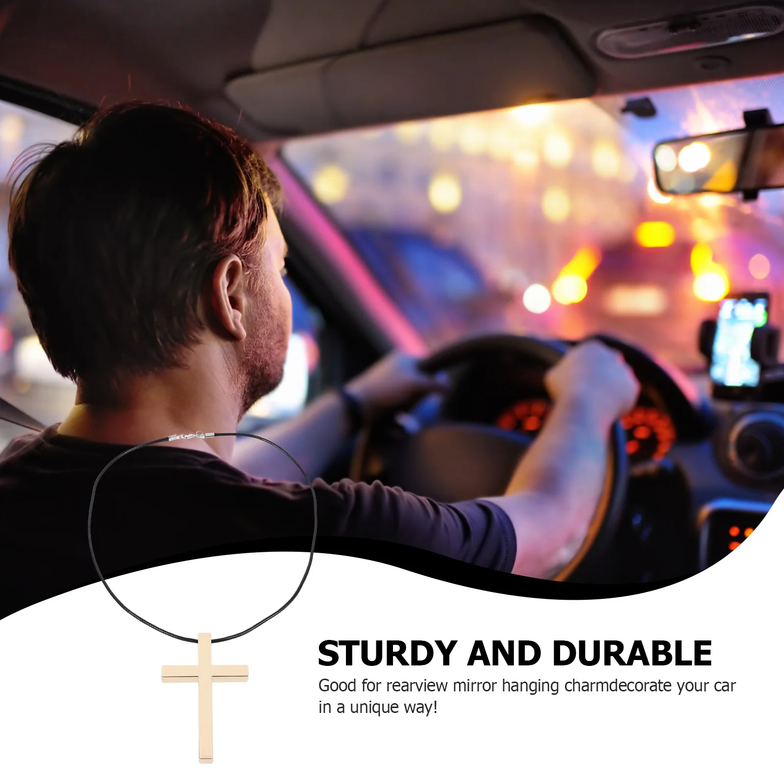 

1Pcs Alloy Cross Rearview Mirror Hanging Charm Car Interior Pendant Religious Cross Auto Decor Hanging Ornament