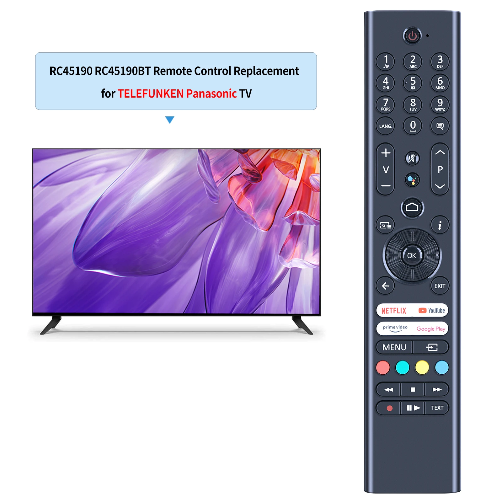Nuovo RC45190 30111985   Telecomando vocale per TV Telefunken D40F550X2CW RC45190BT