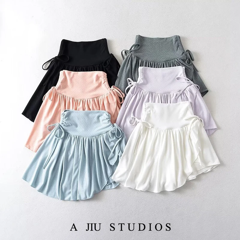 

Pure Desire Girl Белая талия с поясом Асимметричная плиссированная юбка Балетная юбка трапециевидной формы Нелегкая юбка ort