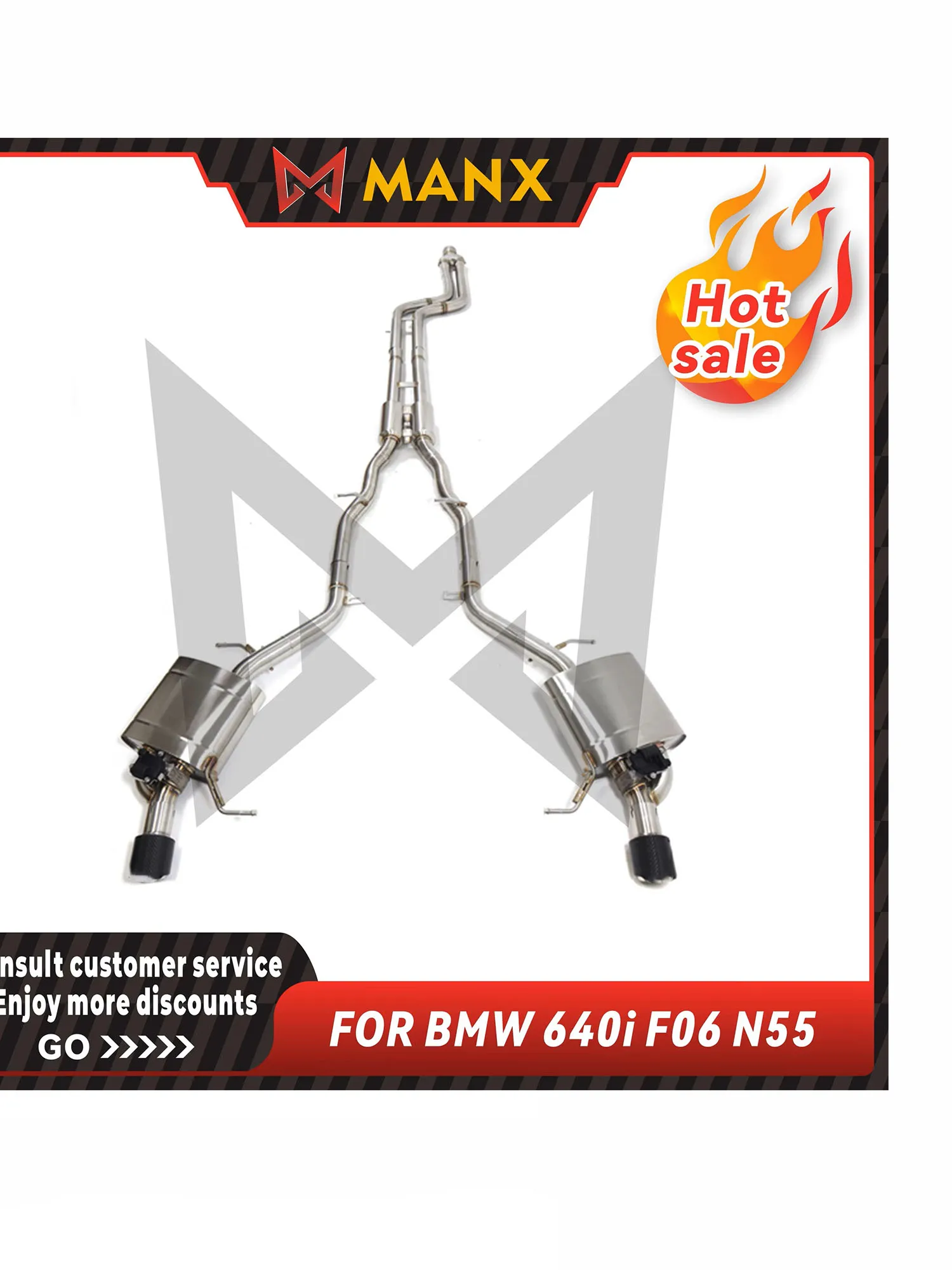 

Valved Catback Exhaust System for BMW 640i F06 N55 304 Stainless Steel Performance Exhaust Direct Fit with Remote Control