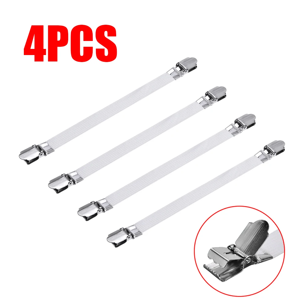 

4Pcs/set Elastic Bed Sheet Grippers Double Head Clips Gripper Holder Suspender Bed Sheet Fasteners Adjustable Length 15-30cm