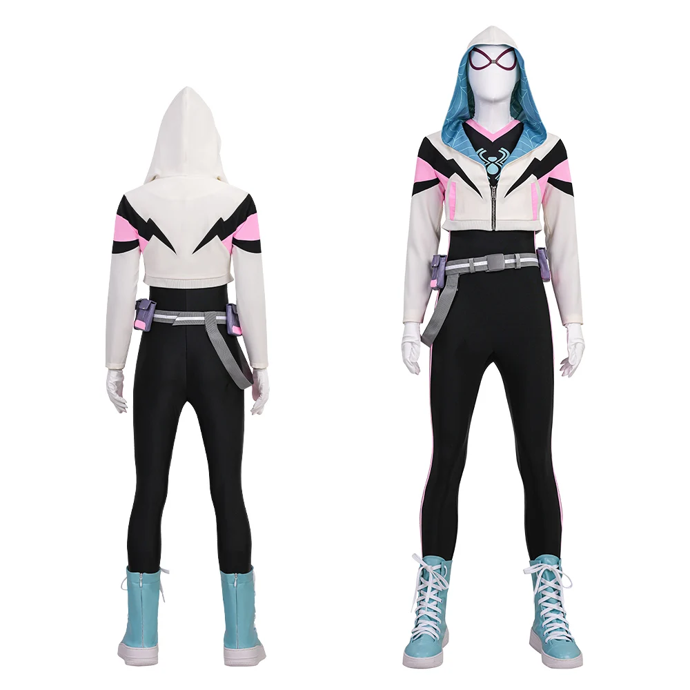 

Manluyunxiao Gwen Stacy Hero Cosplay Costume Full Set Custom Size for Halloween Christmas Group Matching