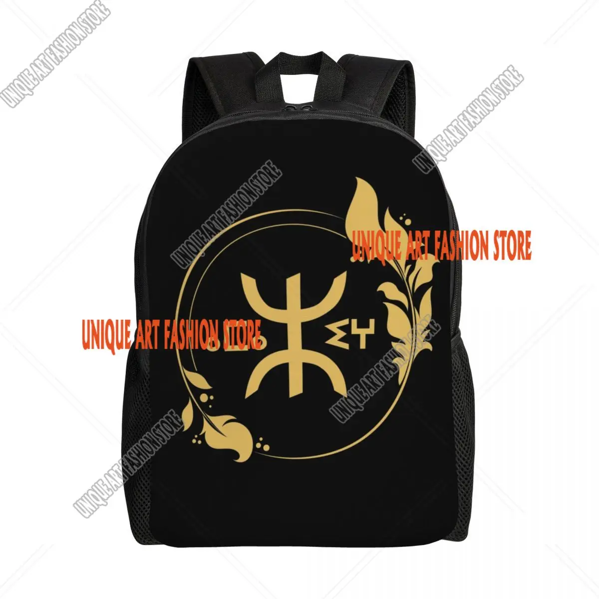 

Amazigh Pride Tifinagh Patriotic Kabyle Backpacks for School Bookbag Fits 15 Inch Laptop Traditional Geometric Amazigh Bags