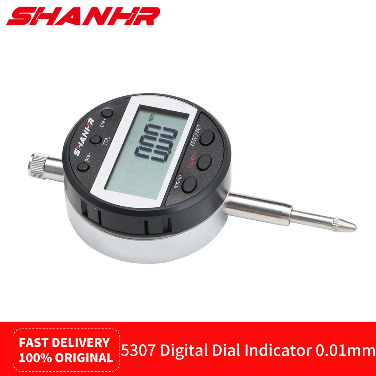 SHANHR 0.01mm 12.7/25.4mm Digital Indicator Electronic Micrometer Dial Indicator Gauge Precision Tool