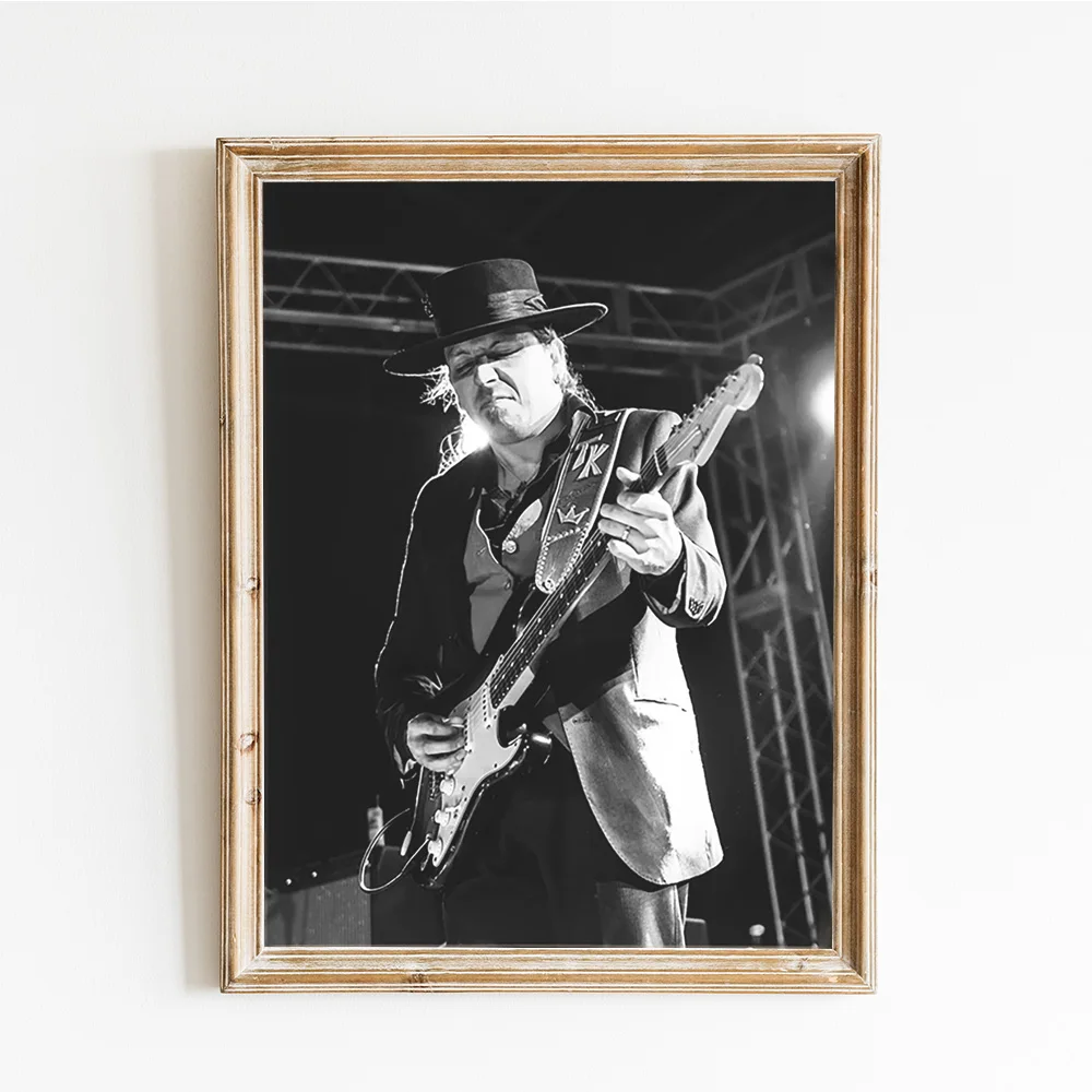 Stevie Ray Vaughan Rock Music Singer Poster Wall Art Guitarist Photograph Canvas Painting Prints Picture Home Room Decor