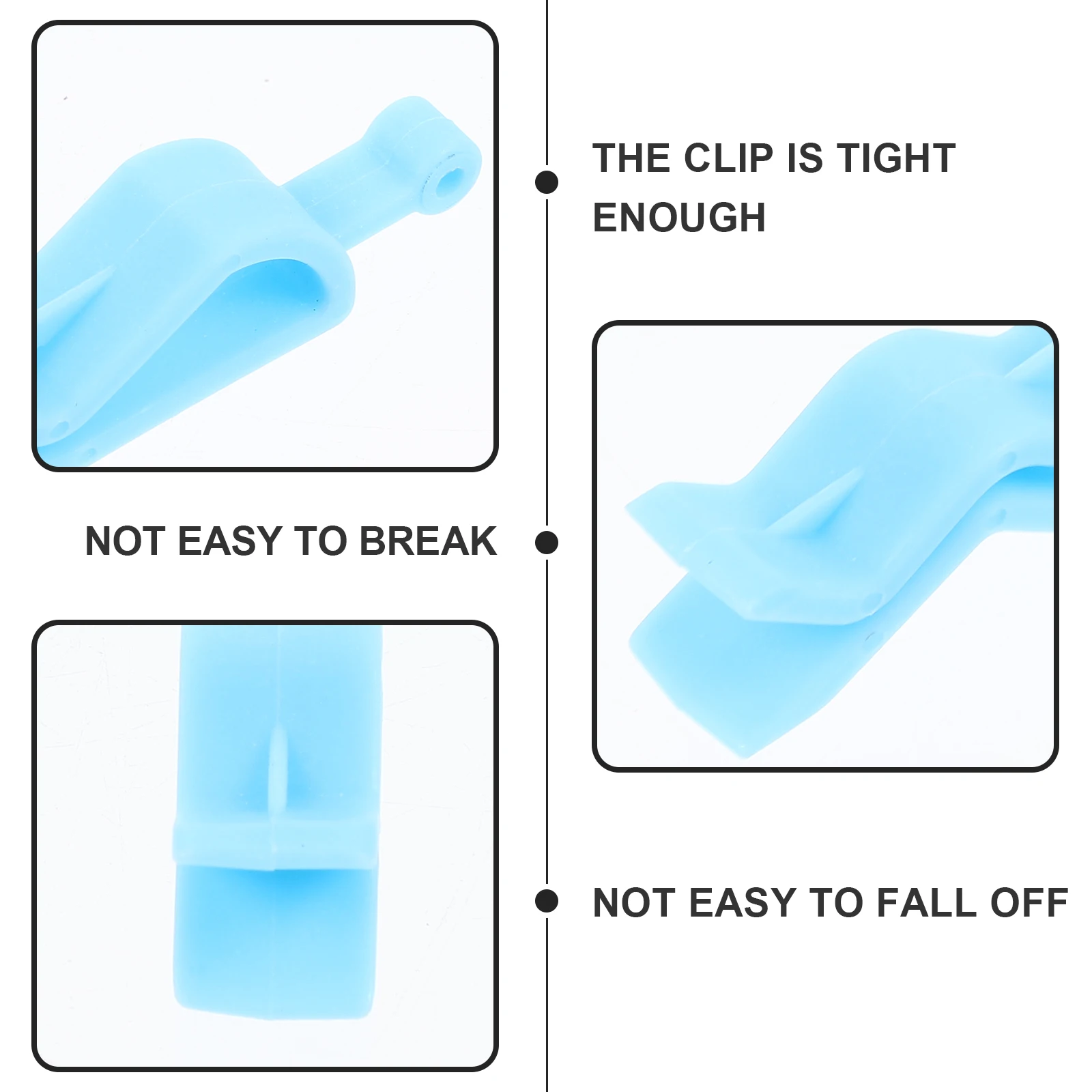 

20pcs Garbage Bag Clips Trash Can Bin Fix Blue Durable Waste Basket Clamps Storage Easy Install Remove Plastic
