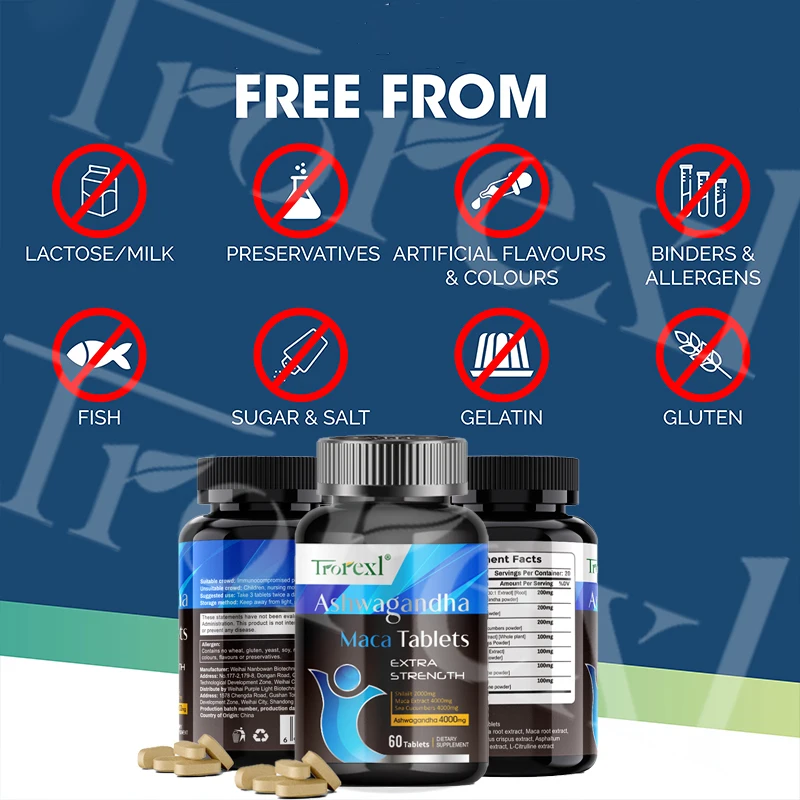 مكمل تعزيز الذكور من أشواغاندا آند ماكا، أقصى قوة، تعزيز القدرة على التحمل العالي، حيوية للرجال