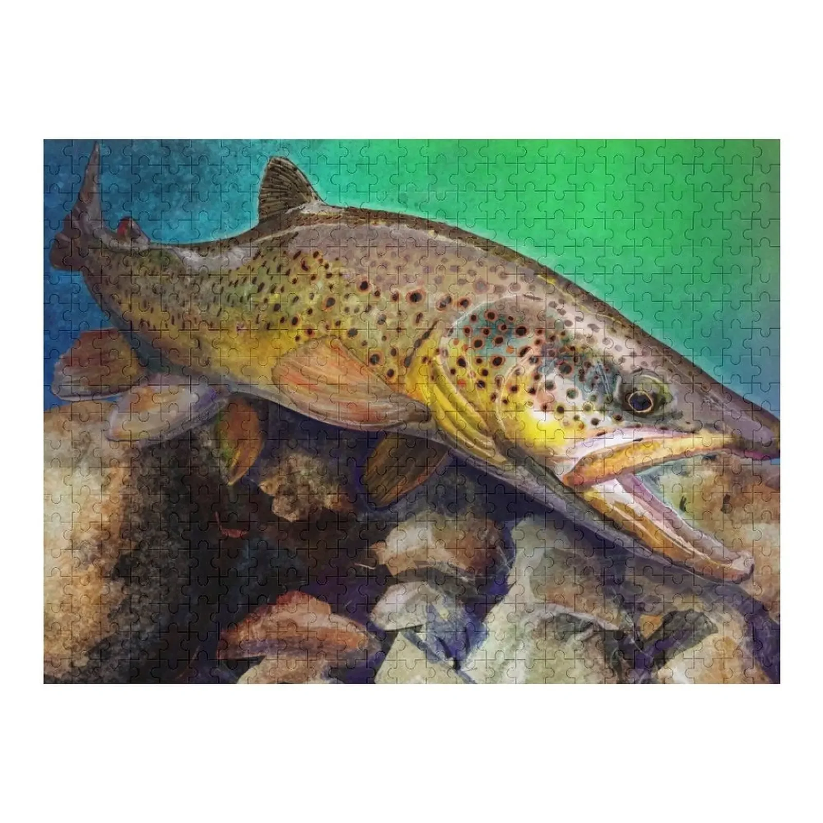 

Пазл «Дикая коричневая форель» с изображением животных, персонализированные подарки, детали головоломки для взрослых, индивидуальные подарки для детей, головоломка