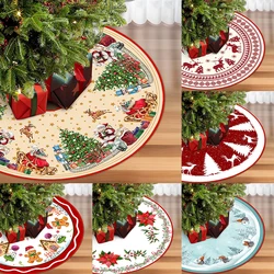 90/120cm Christmas Tree Skirt Mat Christmas Tree Foot Cover Santa Claus Snowflake Christmas Tree Carpet Base Mat Decorations