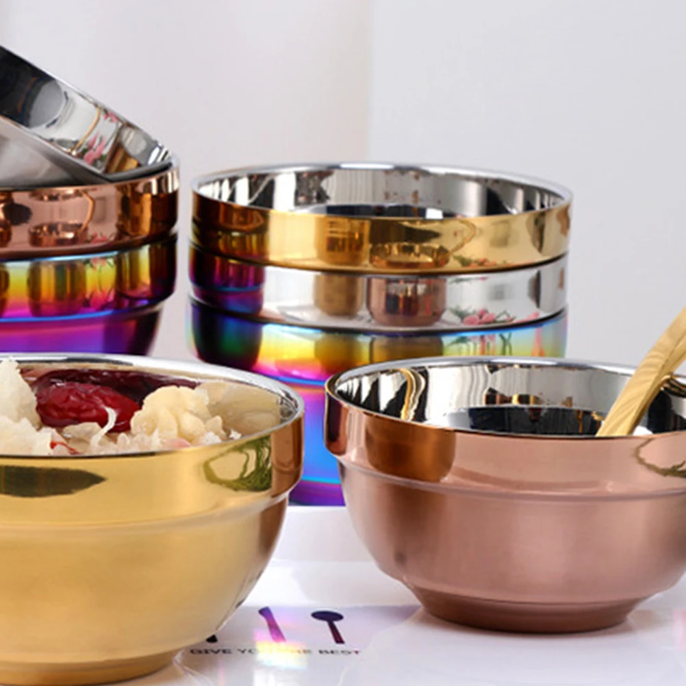 

Stainless Steel Bowl Anti-fall Double Insulated Toddler Snacks Food Household Utensils