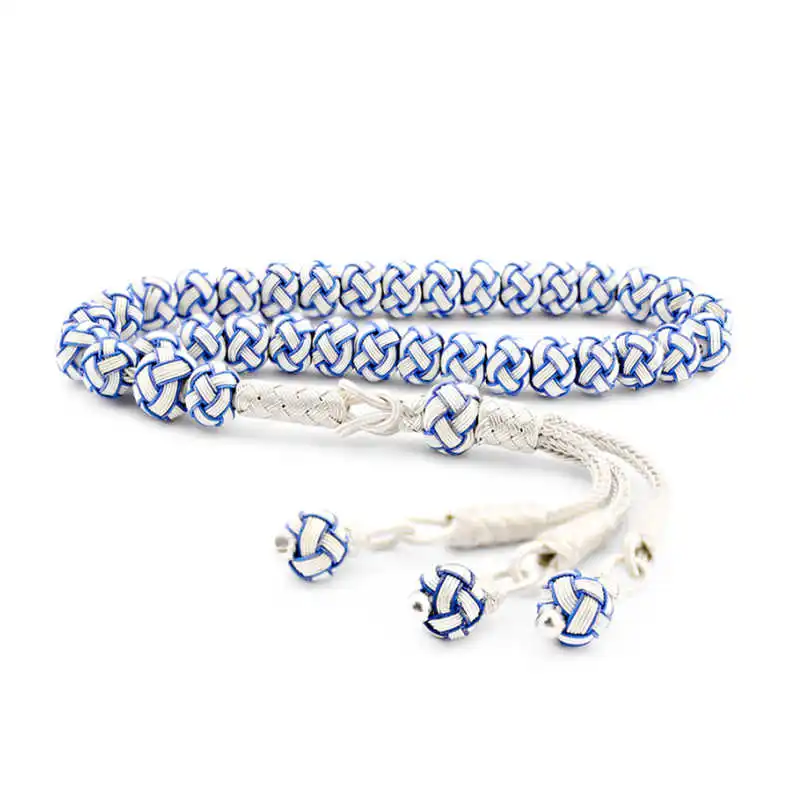 Silver Blue White Kazaziye Rosary