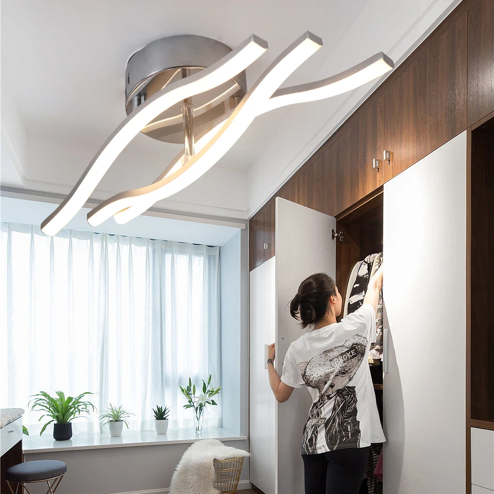 Wave LED plafoniera illuminazione a sospensione alluminio illuminazione per interni lampadario lampada da soffitto per camera da letto balcone corridoio luce di moda