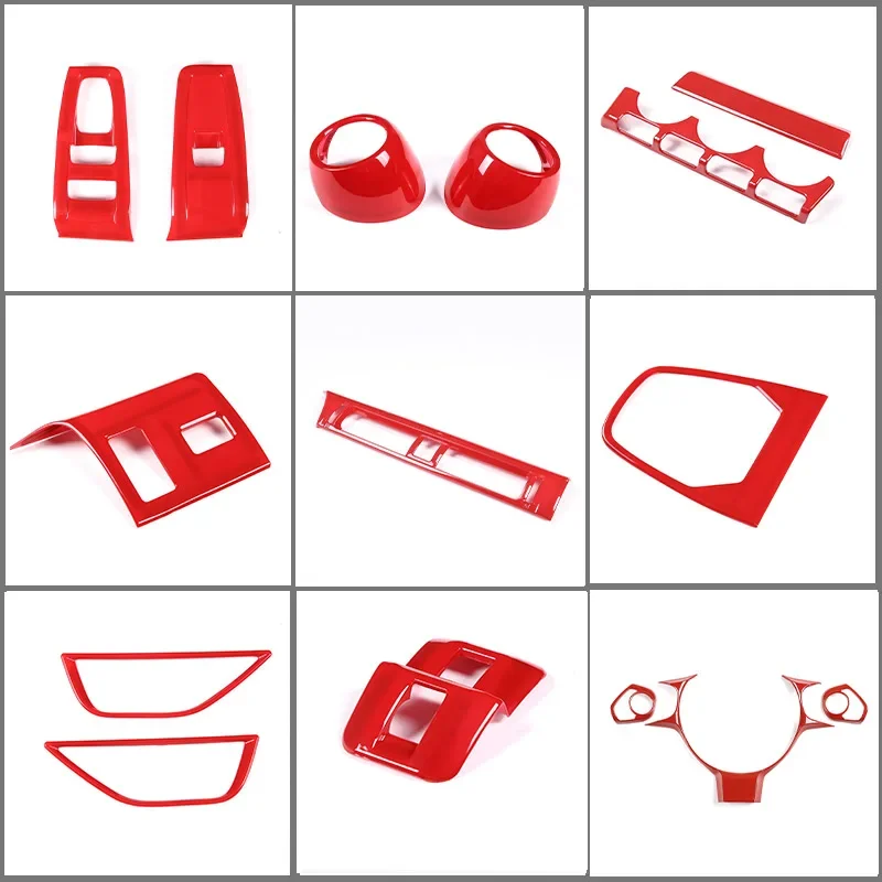 ABS Red For Toyota 86/Subaru BRZ 2022-2024 Car Center Control Air Outlet Frame Glass Lift Frame Sticker Accessories